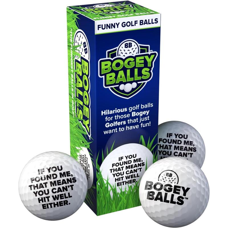 Funny Golf Balls (Bogey Balls) 3 Pack - Cool Golf Accessories for Men Women  -  Novelty Gifts for Golfers Gift Stuff - Prank Fun Trick  Cute Ball - Golf Goodie Bag Items