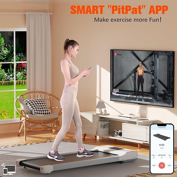 Walking Pad, Under Desk Walking Pad Treadmills for Home Office, Mini Walking Pad for Home, 2 in 1 Walking Portable Desk Treadmill with Remote Control&LED Display