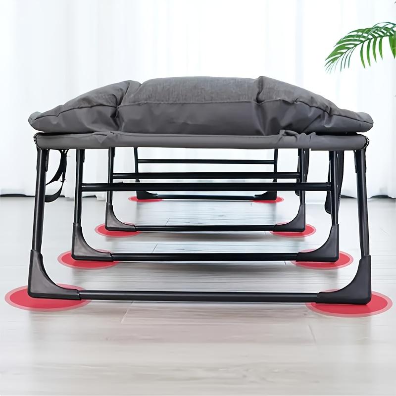 6-speed Adjustable Folding Camping Bed with Comfortable Mattress and Pillow, Breathable Fabric, Thick Steel Frame for Outdoor, Office and Home