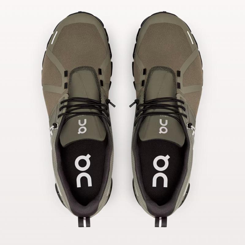 On Men's Cloud 5 Waterproof Running Shoes, Olive & Black - Full Size