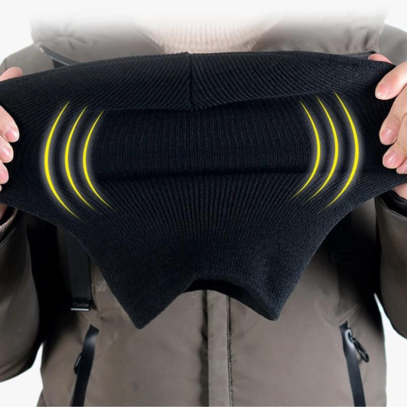 3 Hole Winter Knitted Mask, Outdoor Sports Full Face Cover Ski Mask Warm Knit Balaclava for Adult
