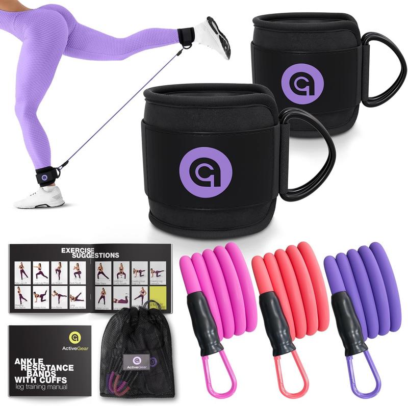Ankle Resistance Bands with Cuffs for Glutes, Legs & Core Workouts - Ideal for Fitness