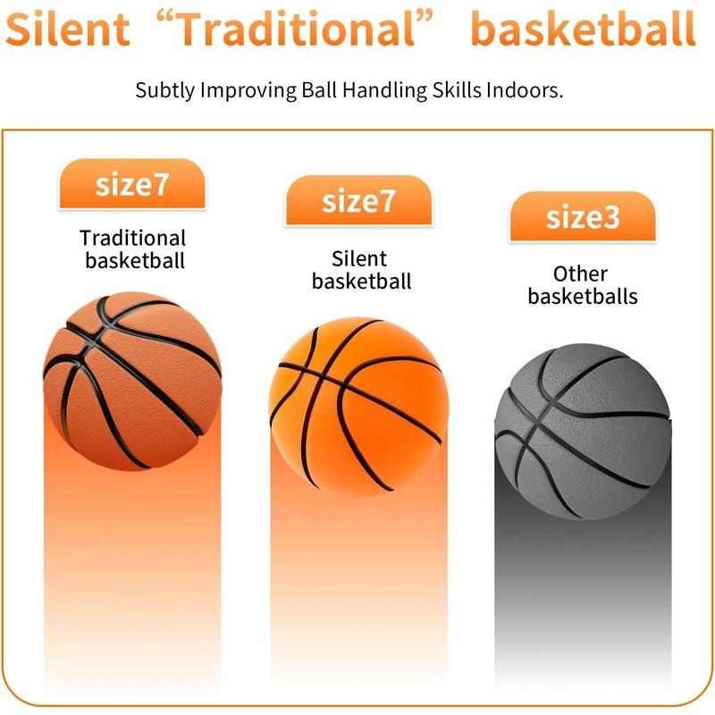 Silent Basketball,2025 High-Density Soft Foam Silent Basketball Dribbling Indoor,with Christmas Holiday-Themed Cover,Gift for Who Love Basketball,Size 7 24 cm