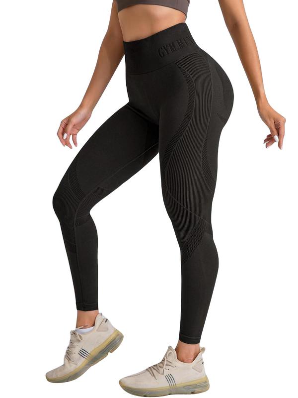Women's Letter Print High Waist Sports Leggings, Casual Comfy Breathable Skinny Pants for Yoga Gym Workout Running, Ladies Sportswear for All Seasons