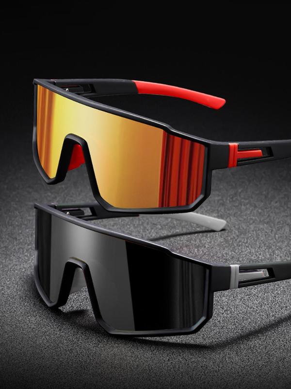Sporty Unisex's Outdoor Sports Sunglasses, 2 Pairs Large Frame Sunglasses, Sports Eyewear for Cycling, Hiking, Running, Outdoor Activities