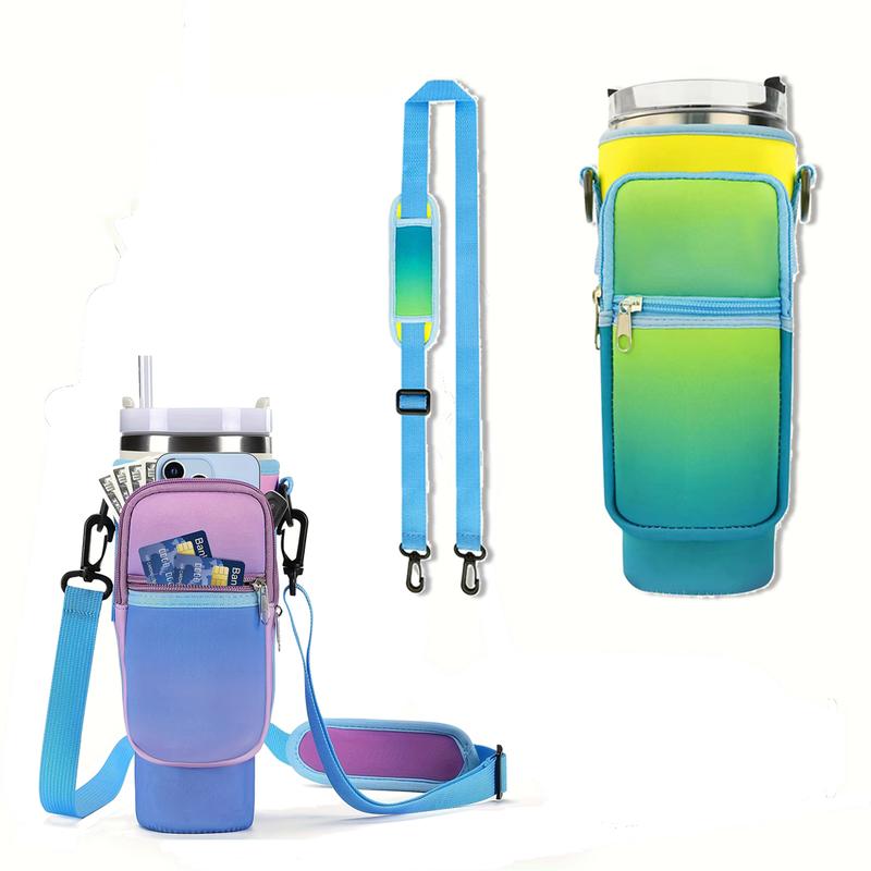 Water Bottle Bag, Tumbler Carrier Bag for Stanly 40oz, Adjustable Shoulder Strap, Water Bottle Carrying Bag with Cell Phone Pouch,  Water Bottle Holder for Outdoor Sports