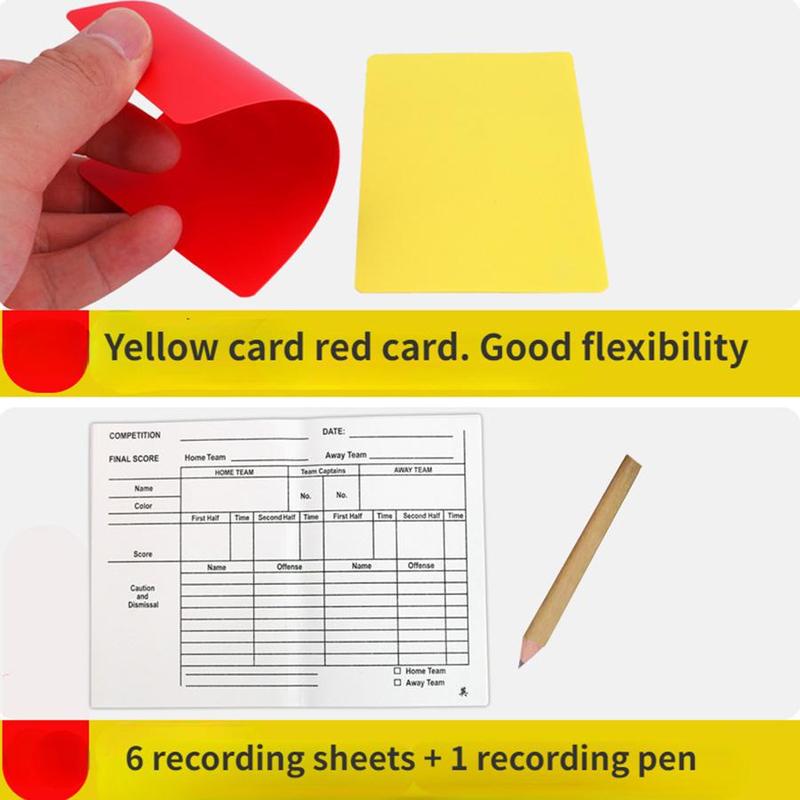 1 Set Sport Football Soccer Referee Wallet Notebook With Red Card & Yellow Card & Pen, Referee Tool