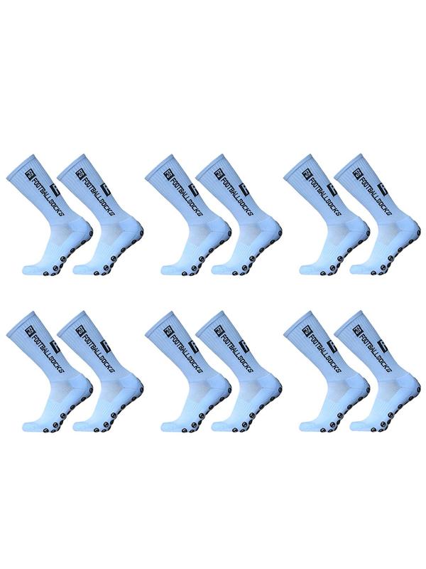 6 Pairs set Colorblock Men Athletic Socks, Grip Sock Soccer, Non-slip Bottom Compression Sporty Crew Socks Kits for Outdoors Competition Training, Gym Clothing, Anti-slip Comfortable Football Socks, Menswear