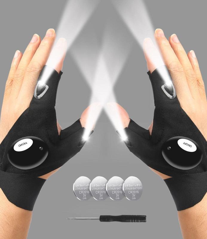 LED Flashlight Gloves for Men Waterproof Light