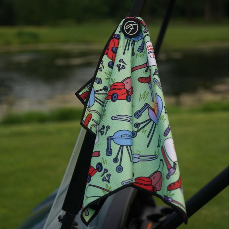 Fore Show Magnetic Golf Towel Premium Microfiber Waffle Custom Design Towel Super Absorbent Lightweight with Clip - Magnet for Golf Bags, Carts, or Clubs Gift Accessories for Men & Women golf towels