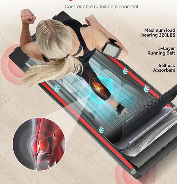 Walking mat, home office desktop treadmill, 320 lb capacity, remote control and LED display for at-home exercise