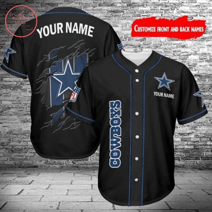 Cowboys Custom Name Black Scratch Baseball Jersey, Sport Jersey Shirt, Perfect Gift for Sports Lovers, Summer Sportswear for Him and Her, Ideal Gift for Baseball Fans