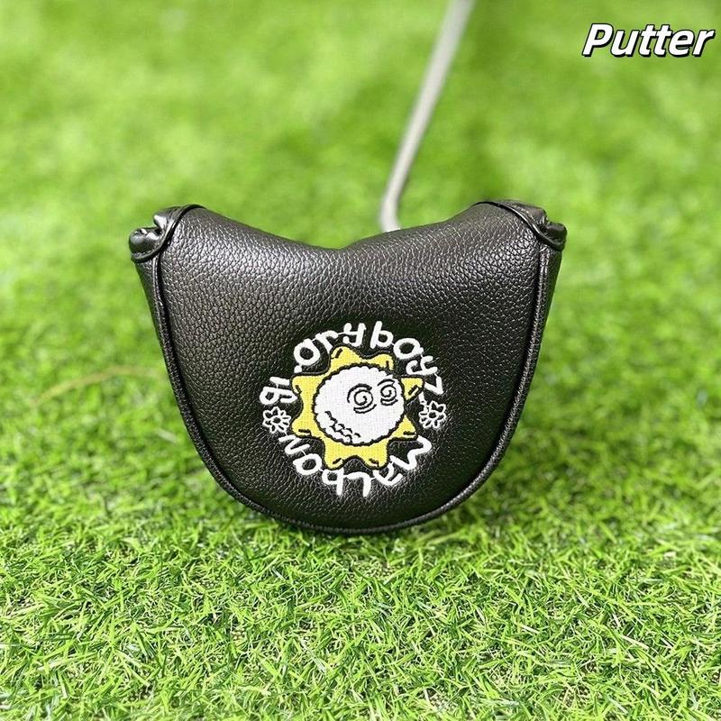 Golf Club Head Cover, 1 Count 3 Counts Cute Sun Pattern Golf Club Head Cover, Protective Cover for Driver Fairway Wood Hybrids, Golf Accessories, Christmas Gift