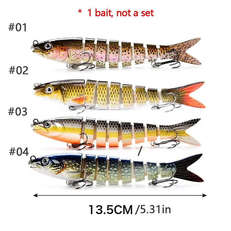 Artificial Fishing Lure, Multi Jointed Bionic Bait, Slow Sinking Crankbait For Freshwater Saltwater Trout Bass Fishing, Outdoor Fishing Gear, Christmas Gift