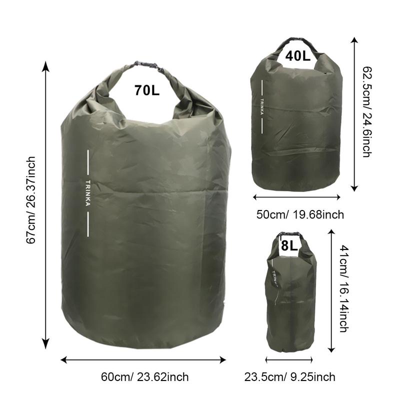 Waterproof Storage Bag, 1 3 Counts Portable Outdoor Travel Carrying Bag, Floating Dry Sack Pouch for Boating Kayaking Canoeing
