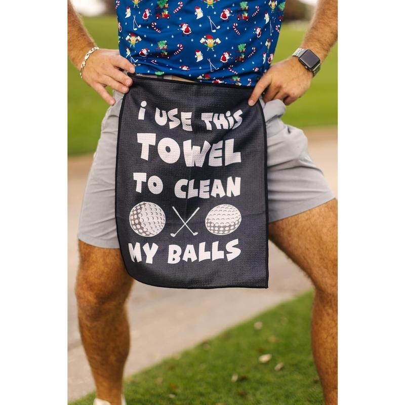 The Funny Golf Microfiber Cleaning Cloth for Golf Balls - Includes Towel Clip for Golf Bags & Clubs - Funny Gift for Golf Fan - Christmas Gifts