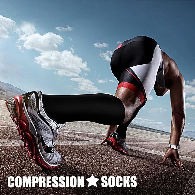 Compression Socks for Men & Women, 6 Pairs Sports Socks for Running, Sports, Travel, Breathable Comfortable Socks for Daily Wear