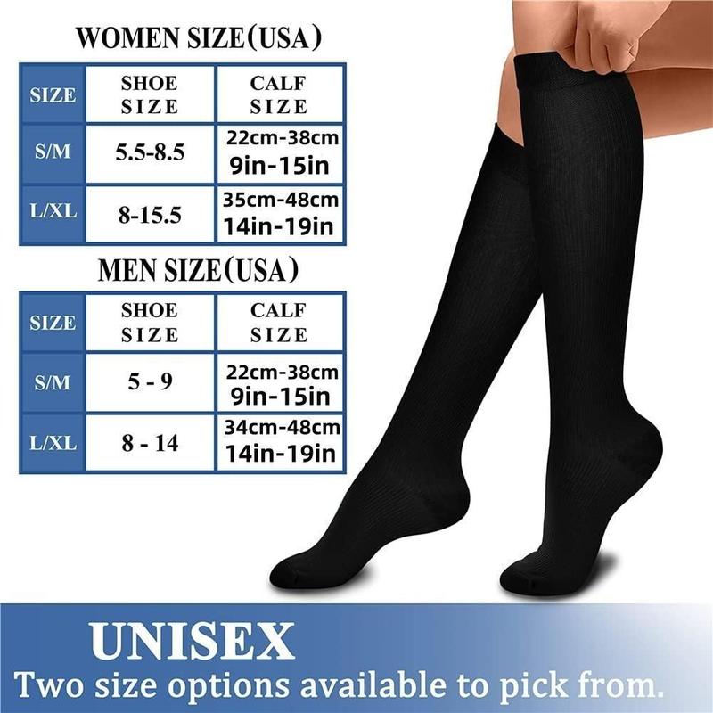 Compression Socks for Men & Women, 6 Pairs Sports Socks for Running, Sports, Travel, Breathable Comfortable Socks for Daily Wear