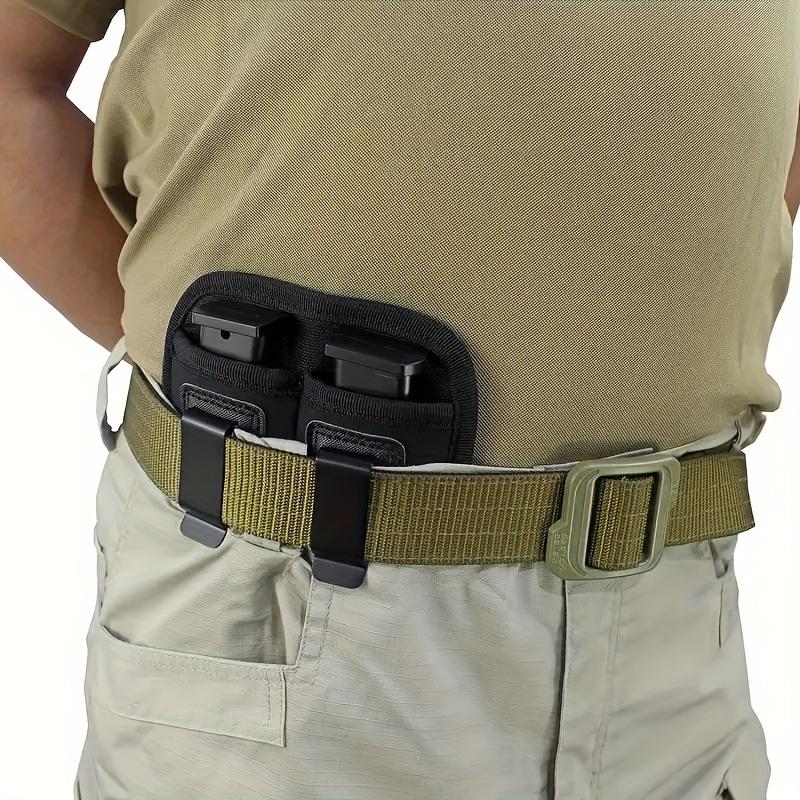 Outdoor Universal Two Slots Mag Pouch, Double Stack Magazines Pouch With Belt Clips For 9mm