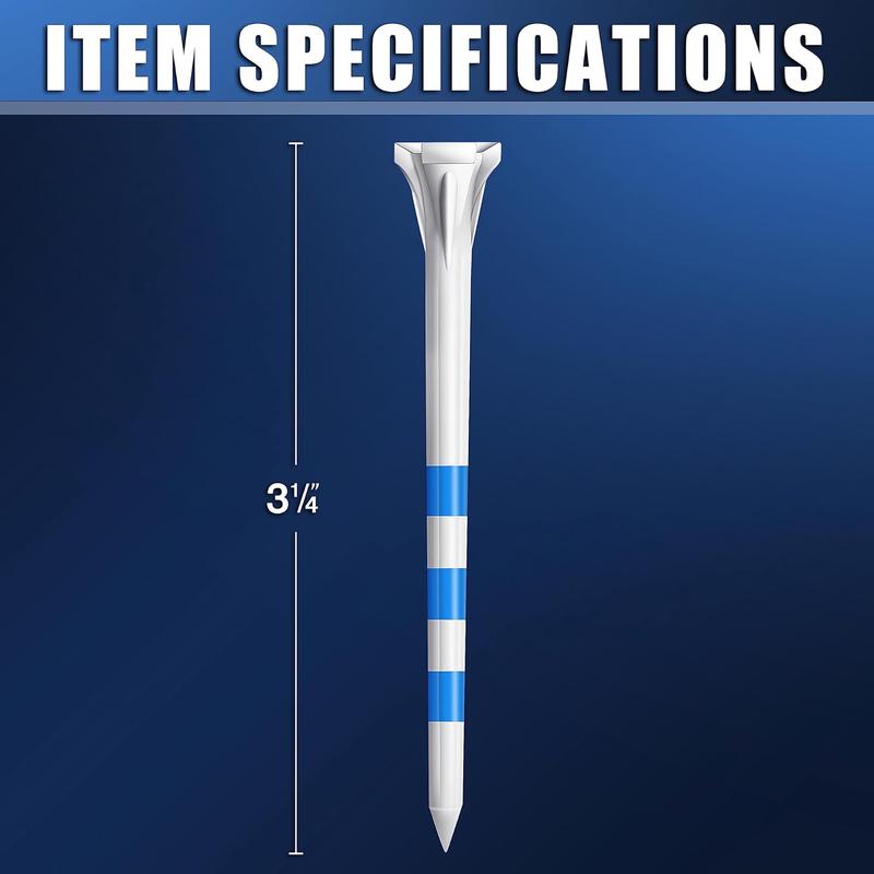 Premium 3 Prongs Golf Tees 50 Pack or 100 Pack - Low Friction and Resistance Golf Plastic Tees - Improve Swing Accuracy and Distance (100 Pack, 3-1 4