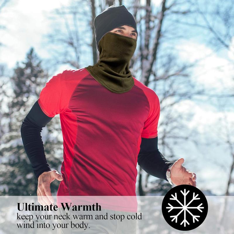 6 Pieces Winter Fleece Neck Gaiter Warmer Face Covering Windproof Half Balaclava Neck Scarf for Cold Weather Skiing