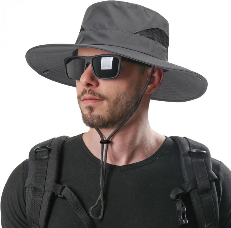Outdoor Mesh Sun Hat Wide Brim UV Sun Protection Boonie Hat Fishing Hiking Hat
