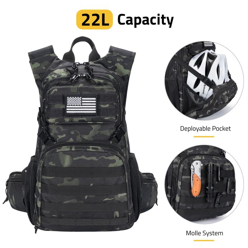CVLIFE Tactical Hydration Backpack 3L, Lightweight Water Bag Hydration Pack, Hiking Backpack with Water Bladder for Men Women, Heavy Duty Molle Water Backpack for Cycling, Running, Hunting