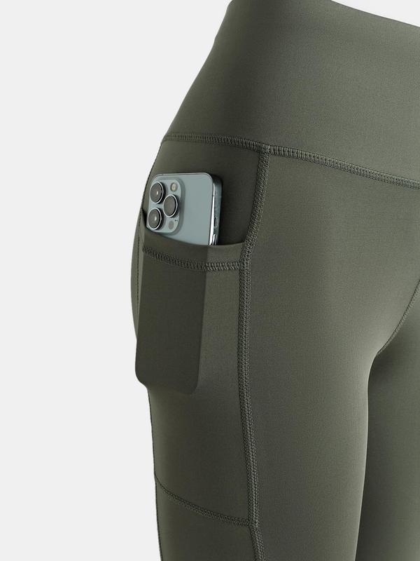 YOZY Pocket Sports Leggings, Solid Color Skinny High Waist Yoga Leggings for All Season, 2024 Women's Bottoms for Indoor Outdoor Wear