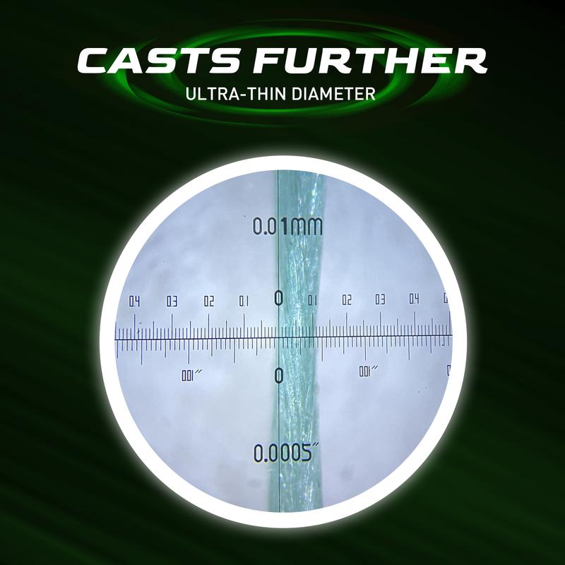HANDING BLAST Braided Fishing Line, Ultra-Strong & Ultra-Thin Diameter, HyperOSi Coating, Water Resistant, Abrasion Resistant, No Stretch, Low-Vis Moss Green fishing  gear
