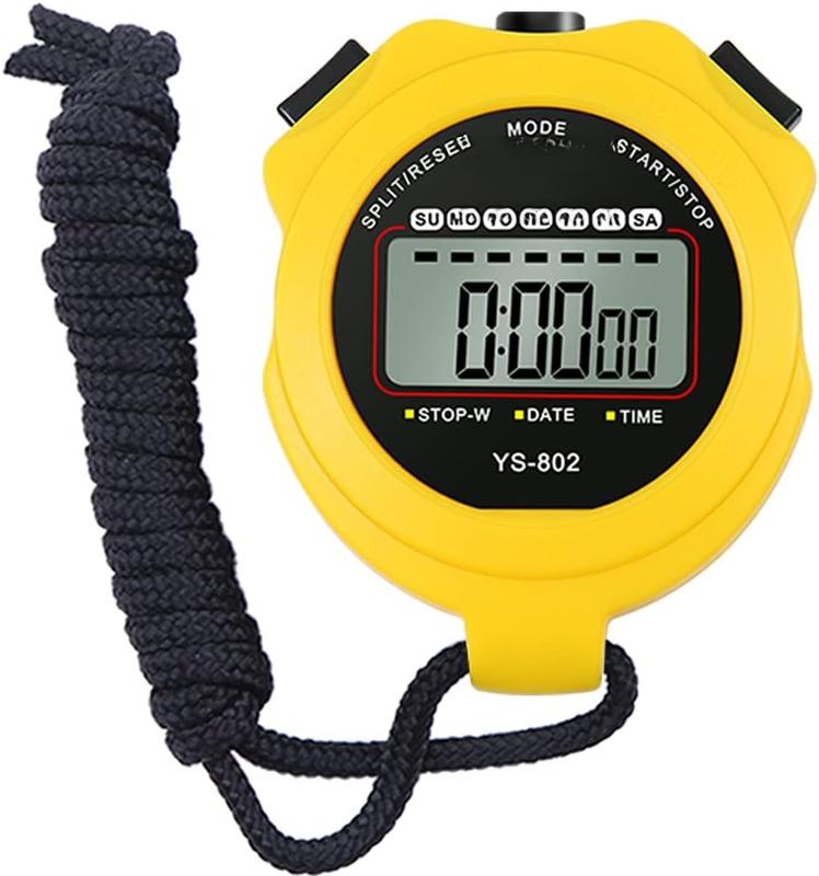 Stopwatch Timer Lap Split Digital Stopwatch with Clock Calendar Alarm, Large Display Stopwatch for Sports Coaches Swimming Running