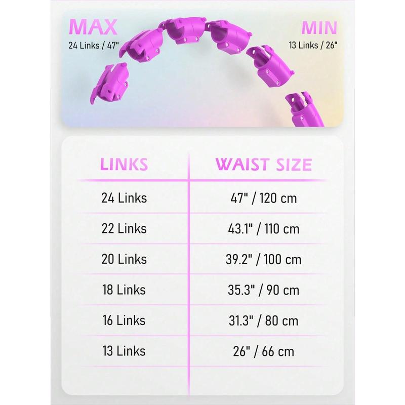 JKSHMYT JKSHMYT Smart Weighted Hula Circle Hoop For Adults Weight Loss, Infinity Fitness Hoop, Fit Hoop Plus Size 47 Inch Waist, 24 Detachable Links, Suitable For Women And Beginners