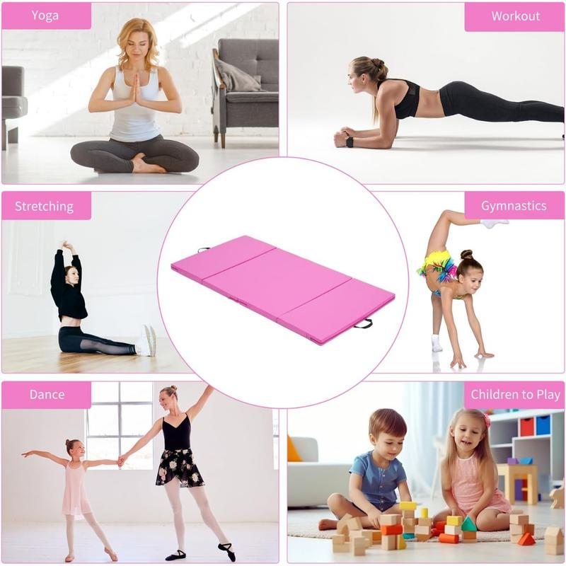 Gymnastics Mat 6'x3'x2'' 4'x8'x2'' Exercise Mat Gym Mat for Home Aerobics Workout Foldable Tumbling Mat Children Gifts