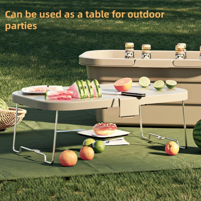 Foldable Outdoor Storage Box, 1 Count Portable Picnic Basket with Lid, Waterproof Picnic Car Trunk Cutlery Basket, Suitable for Outdoor Camping