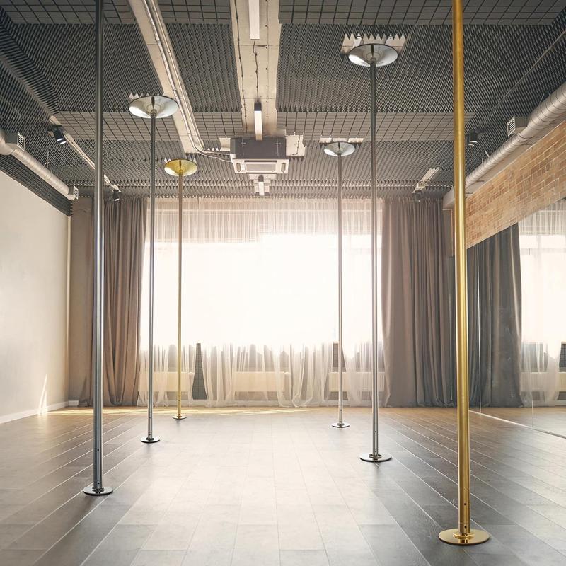 Professional Dance Pole Spinning Static Dancing Pole Portable Removable 45mm Dance Pole Kit for Exercise Club Party Pub Home w Tools, Silver Gold