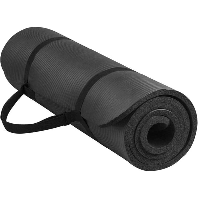 All Purpose 1 2-Inch Extra Thick High Density Anti-Tear Exercise Yoga Mat with Carrying Strap with Optional Yoga Blocks, Multiple Colors