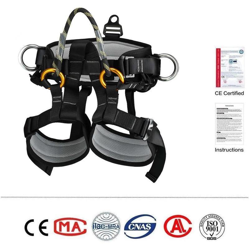 Climbing belts, Thicken Professional Large Size Safety Seat Belts for Tree Climbing, Rescuing Work, Rappelling and Other Outdoor Adventure Activities