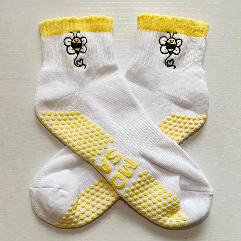Women Non Slip Pilate Grip Socks Yoga Barre Socks with Grips Hospital Socks Slipper Socks for Home Workout& Leisure