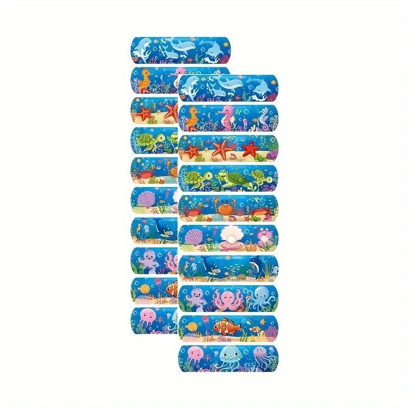 Marine Theme Pattern Sports Tape, 20 100pcs Waterproof Breathable Self Adhesive Elastic Bandage, Sports Accessories for Home Gym Workout