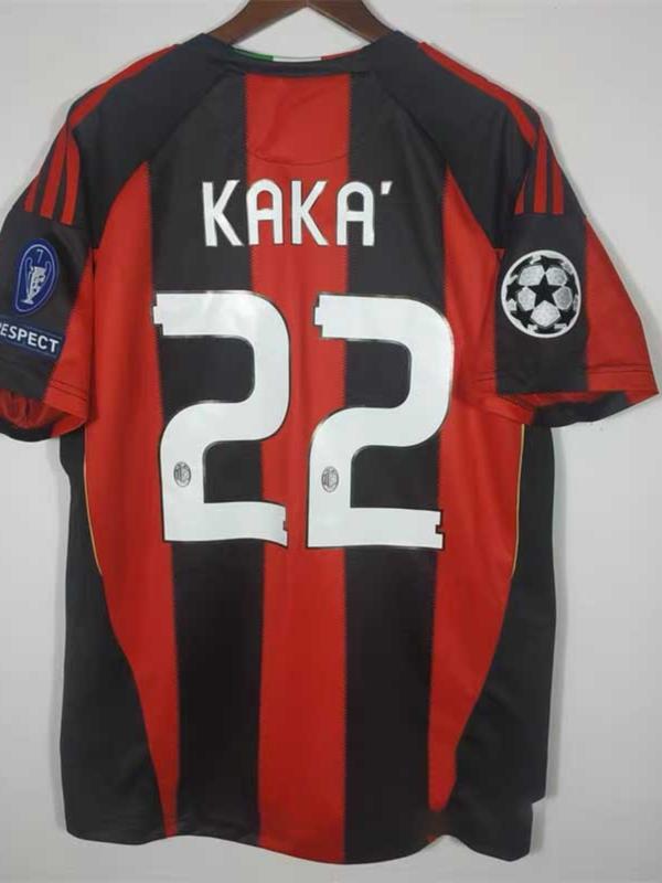 10-11AC Milan home jersey size 22, Kaka size 80, Cristiano Ronaldinho classic retro football jersey customization