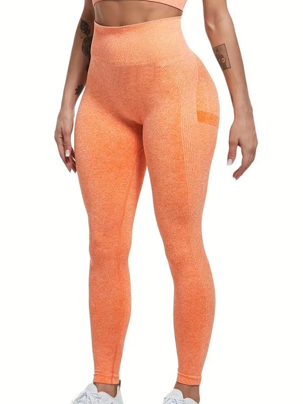 Women's High Waist Sports Leggings, Seamless High Stretch Yoga Leggings, Ladies Sportswear Clothing For Indoor Outdoor Wear