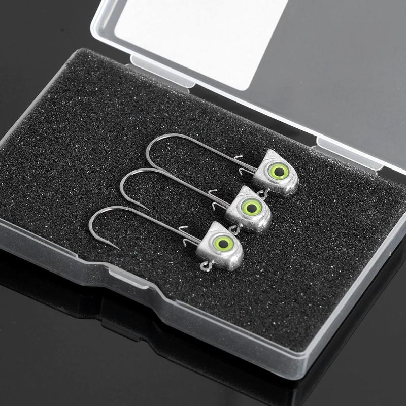 OJY&DOIIIY Swimbait Jig Heads with Chartreuse Fish Eye, 1 8 3 16 1 4 3 8 1 2oz Jigheads for Freshwater&Saltwater Fishing 15-Pack