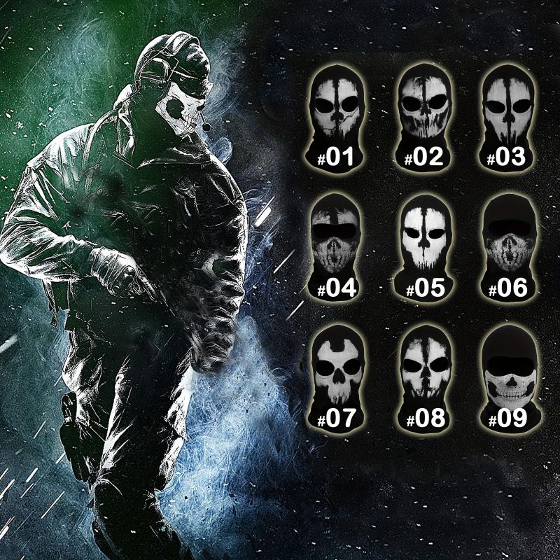 1pc Ghost Skull Balaclava Face Mask - Ultimate Windproof, UV, Sun, and Dust Protection for Outdoor Sports and Halloween Costumes - Ideal for Cycling, Motorcycle Riding, Tactical Activities, and Cold Weather Conditions