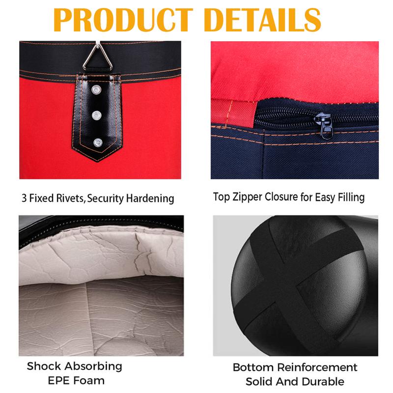 Hanging Punching Bag for Adults - Oxford Boxing Bag Set with Unfilled Punching Bag, Boxing Gloves & Hand Wraps - Versatile Boxing Training Equipment for Kick Boxing Karate & More