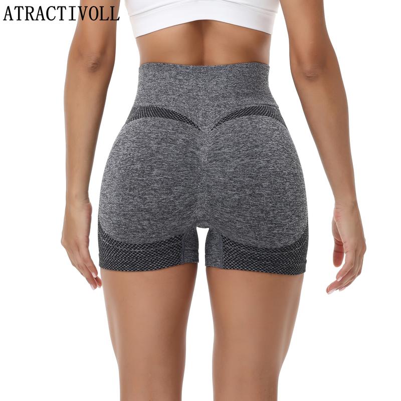 ATRACTIVOLL  1 2PCS Comfortable Stretch Shorts, Women's Summer Leggings for Outdoor Workout, Running Yoga Pants, Plus Size Yoga Pants womens shorts high waist skinny short