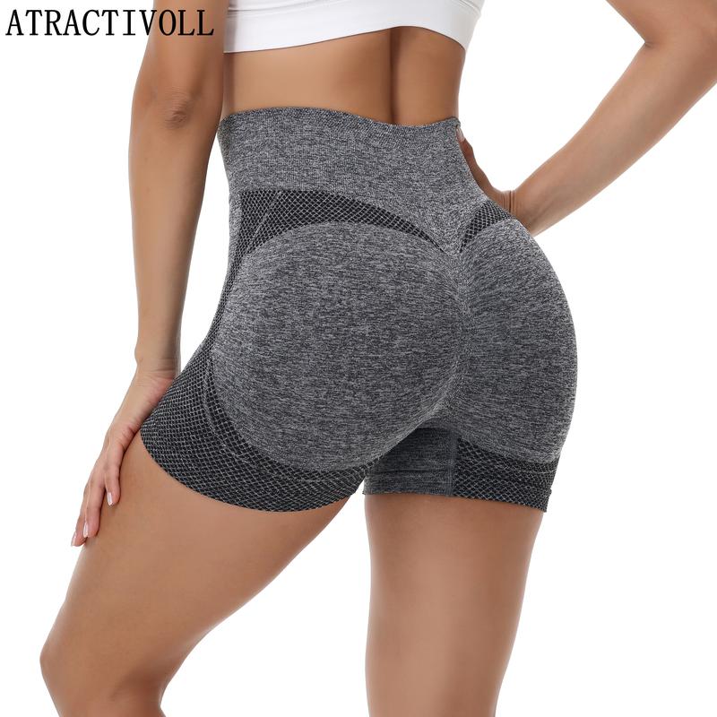 ATRACTIVOLL  1 2PCS Comfortable Stretch Shorts, Women's Summer Leggings for Outdoor Workout, Running Yoga Pants, Plus Size Yoga Pants womens shorts high waist skinny short