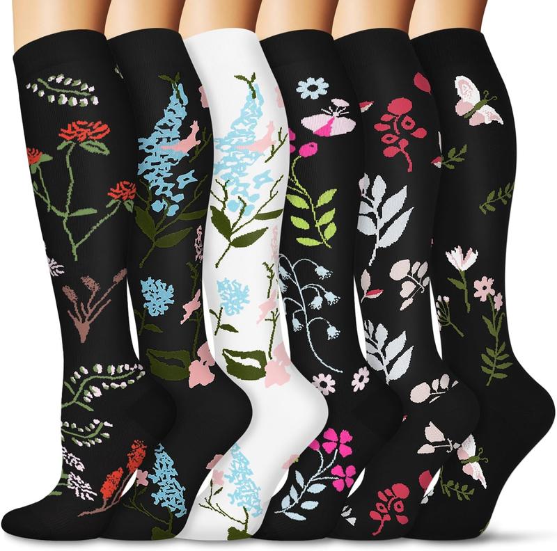 OLENNZ 6 Pairs Sports Socks for Women and Men - Knee High Stockings for Running, Athletic, Flying