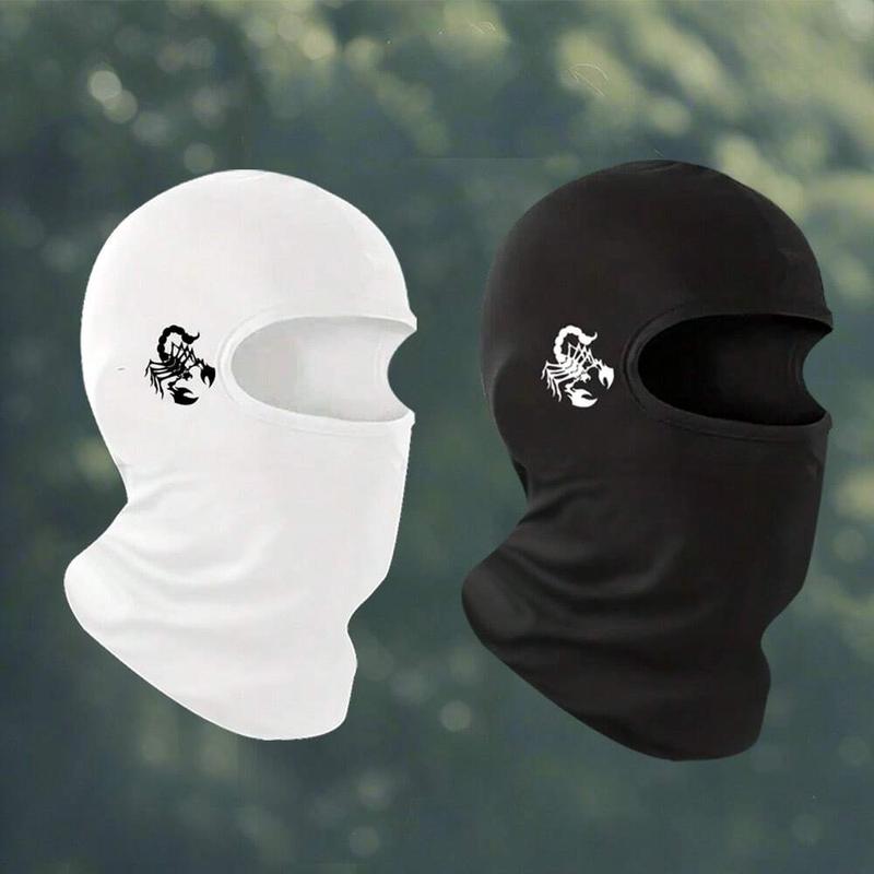 Balaclava, Suitable For Outdoor Cycling, Motorcycle, And Helmet - Full Face Mask With Neck And Inner Lining. Fashionable Print Windproof Cap, Men's Summer Breathable Riding Mask, Sun-Proof Head Cover, Cool Print Cycling Full Covering Cap