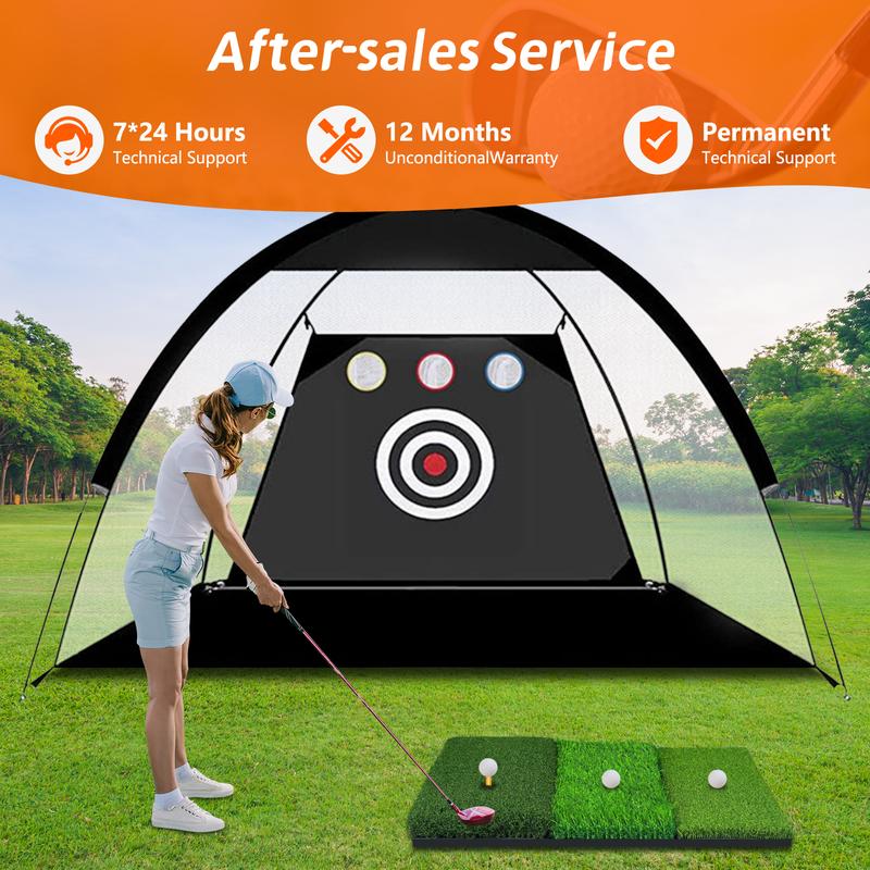 Complete Golf Practice Set: Cobito 10x7ft Golf Net with Tri-Turf Mat, Balls, Tee & Carry Bag - Ideal for Backyard or Indoor Outdoor Swings - Perfect Gift for Golf Enthusiasts