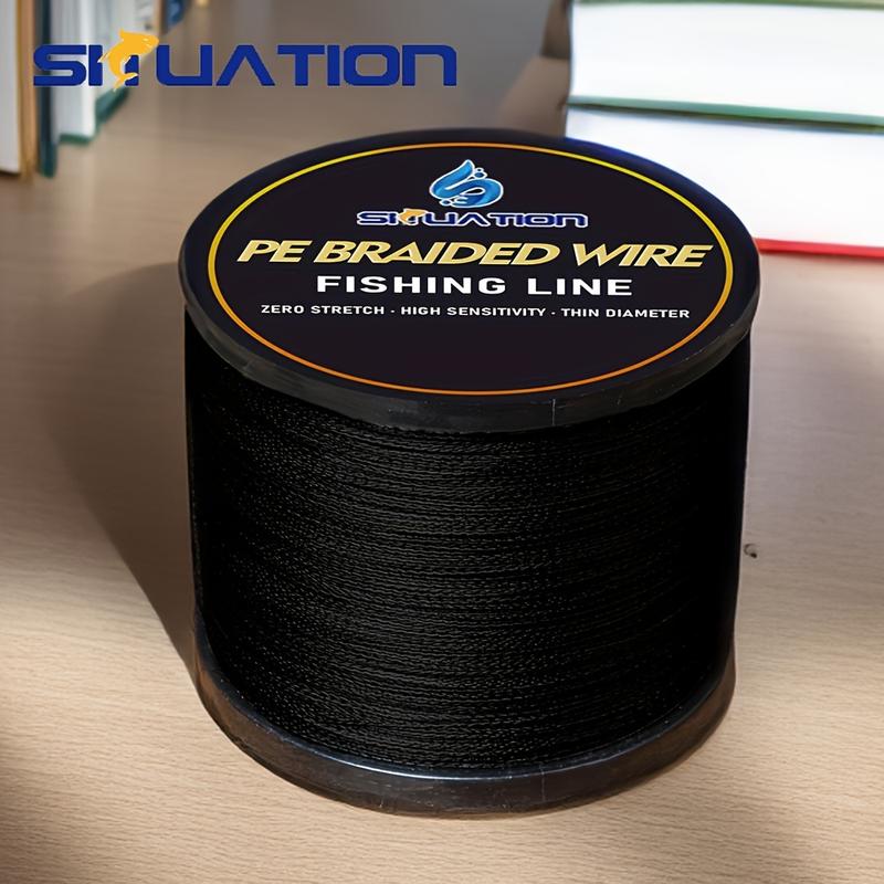 Water situation 300M 328YDS 500M 546YDS super strong fishing line, 4-strand multi wire PE wear-resistant braided line, 12 25 40 60 80 100 LB smooth long casting 100% Pe black braided fishing line incredible super line zero stretchfishing line