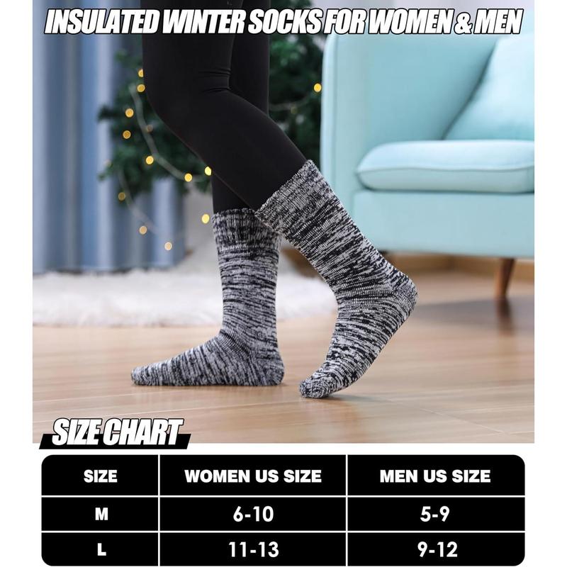 3 Pairs Thermal Boot Socks for Women Men Ski Thick Winter Warm Insulated Heated Socks for Extreme Cold Weather